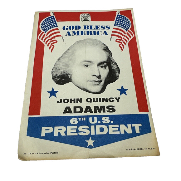 John Q Adams #15 of 15 God Bless America 1972 Topps President Mini Poster 5 x 7 - Picture 1 of 5